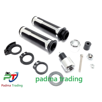 Picture of Complete Set Handle Grip. Baracuda Italian Design Handlebar grip For Motorcycle - Silver