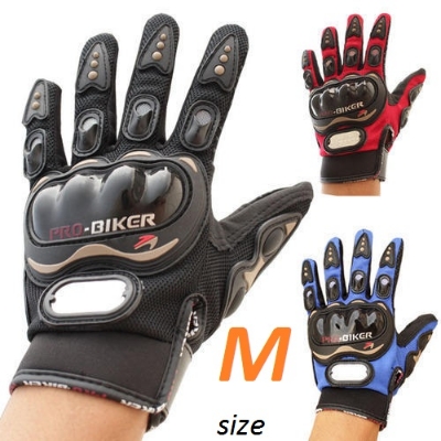 Picture of Pro Bike Leather Full Finger Hand Gloves For Bikers M Size Only