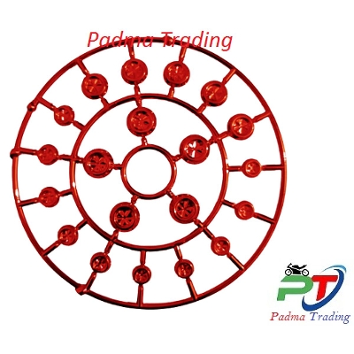 Picture of High Quality 20pcs/set Chrome Plating Screw Nut Cap for Motorcycle. allen key cap Red