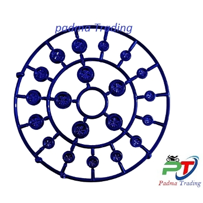 Picture of High Quality 20pcs/set Chrome Plating Screw Nut Cap for Motorcycle. allen key cap Blue