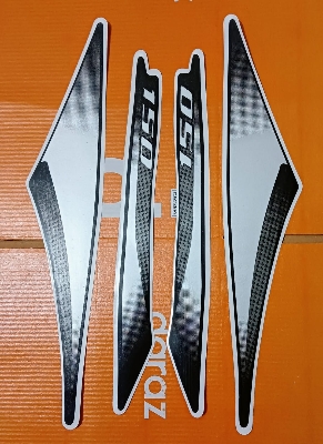 Picture of Pulsar 150 back Panel sticker for motorcycle. Silver 4 Pis