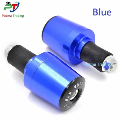 Picture of CNC Universal Motorcycle Handlebar Grips End Cap Plug or Gutli Blue- 2 Pis