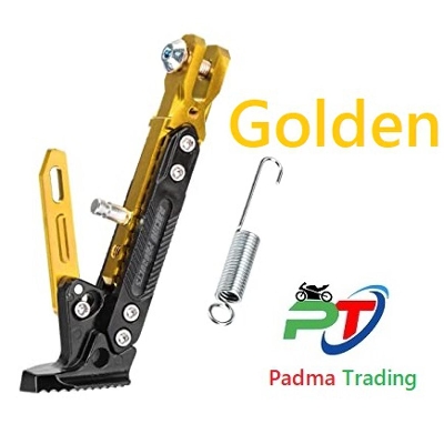Picture of Universal CNC Aluminum Alloy Adjustable Kick stand. Side Stand parking Bracket for Motorcycle. Golden