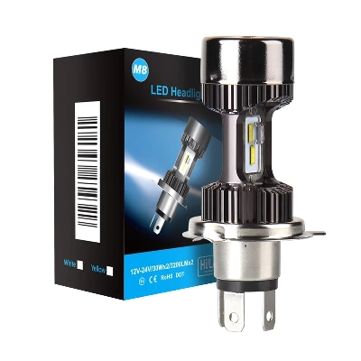 Picture of M8 White Color headlight Bulb For Motorcycle. LED 12v H4 Hi Low beam Motoled Headlight-1 Pis