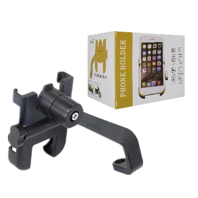 Picture of Universal Looking Glass Rod Phone Holder For Motorcycle. Smartphone Holder Support For Rack Mount Stand- Black