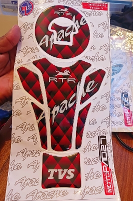 Picture of Apache RTR Fuel tank Pad Sticker for motorcycle. red