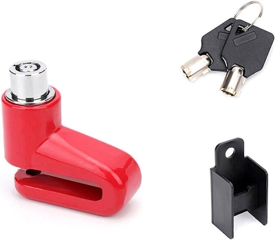 Picture of Portable hydraulic Wheel disc lock for bicycle or Motorcycle- Red