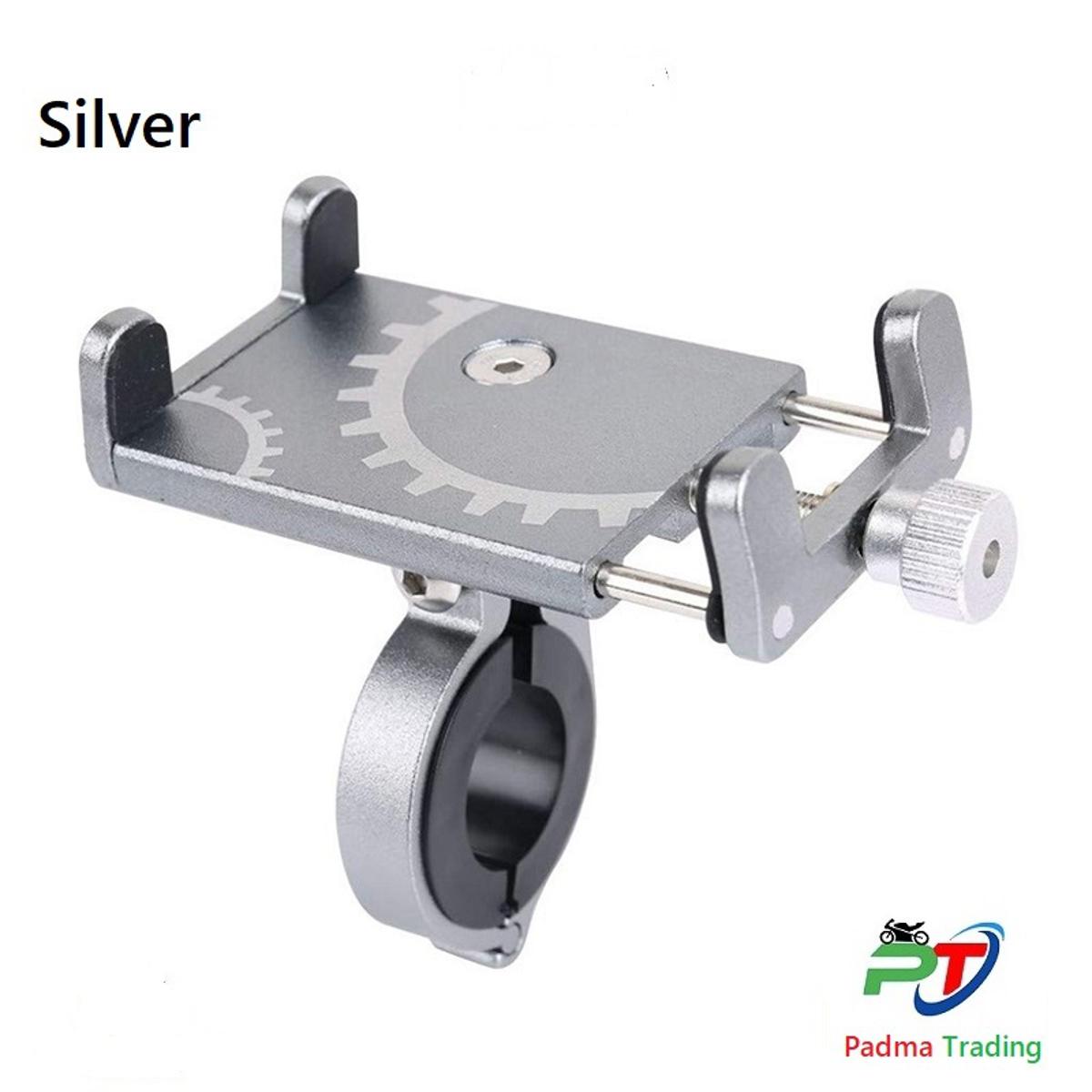 Picture of New Update Product Universal CNC Mobile Phone holder for Motorcycle, Bicycle-  Silver