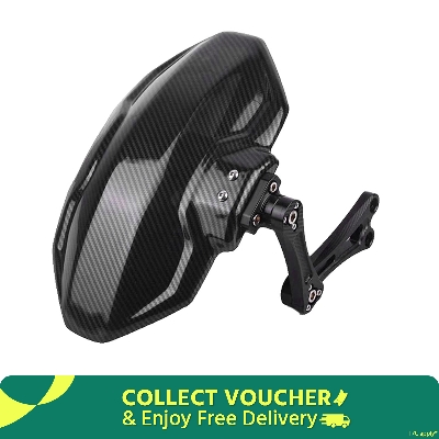 Picture of CNC Aluminium carbon. Universal Rear Wheel Cover one clam Tire Guard or Mudguard And Bracket Set for Motorcycle. Black