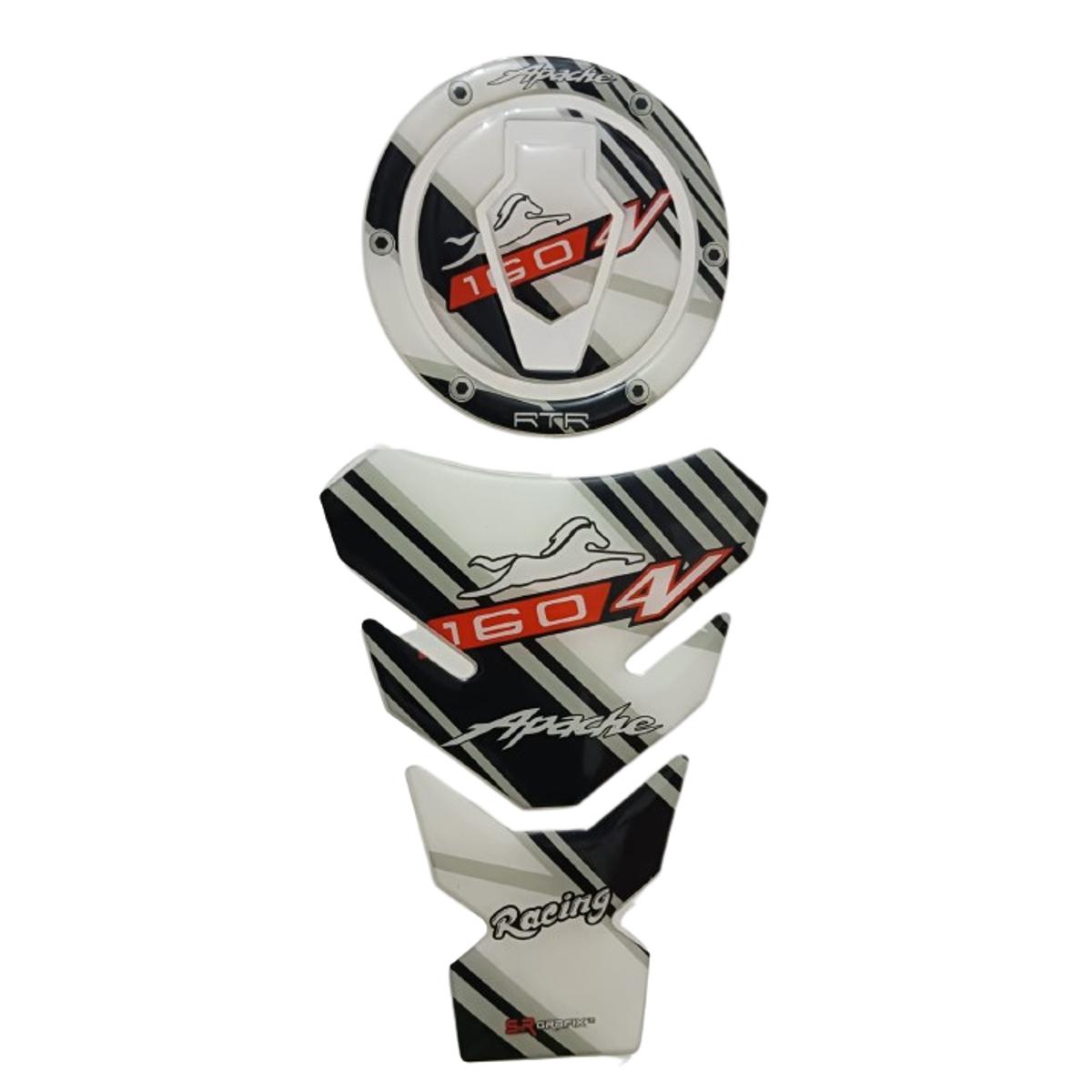 Picture of fuel Tank Pad Sticker for Motorcycle. Apache RTR 4V. Black W