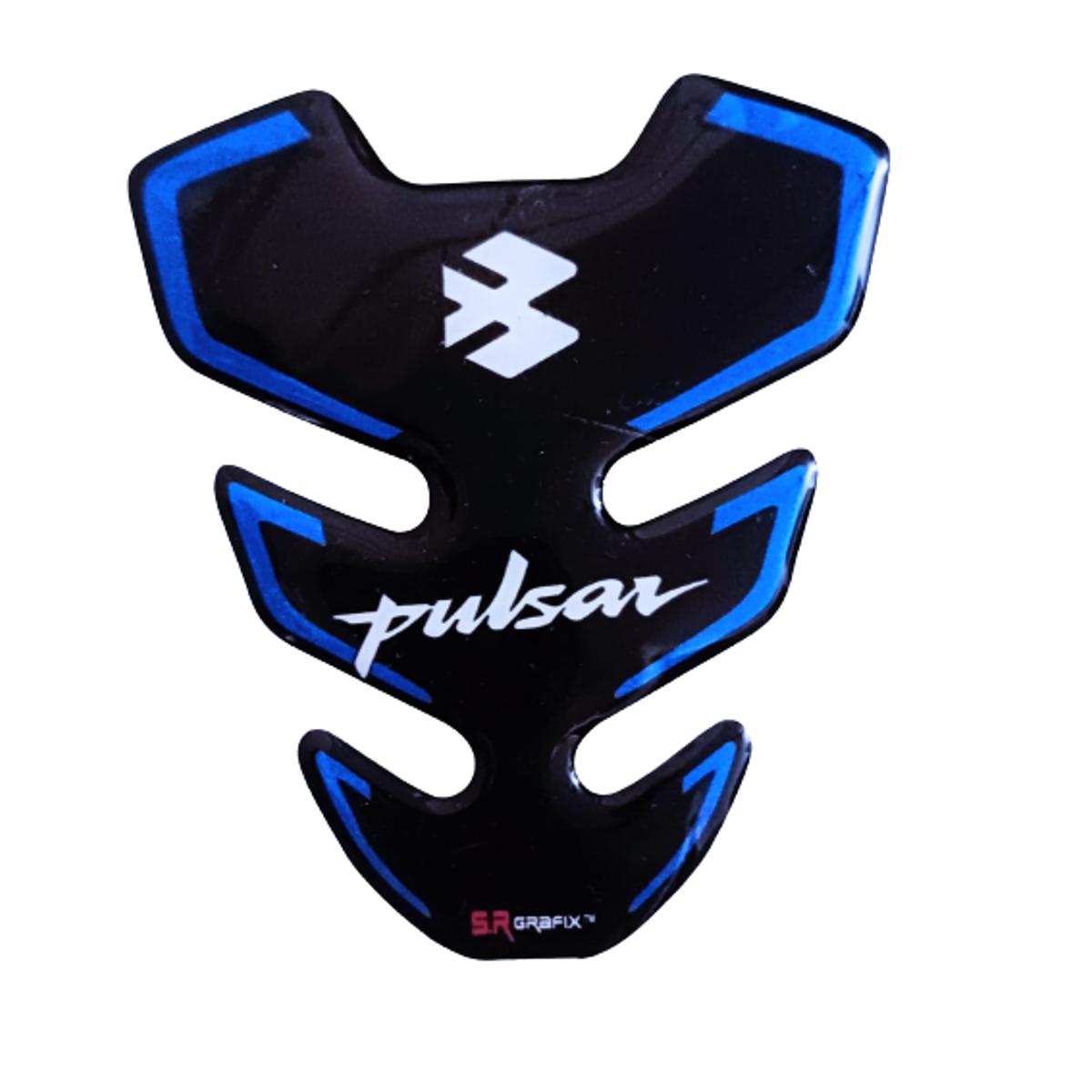 Picture of 3D Mini Tank Pad For Pulsar Motorcycle. Blue Color