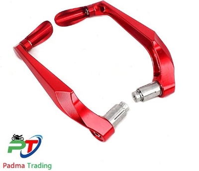 Picture of Universal CNC Alloy Handle Guard For Motorcycle. Full Red