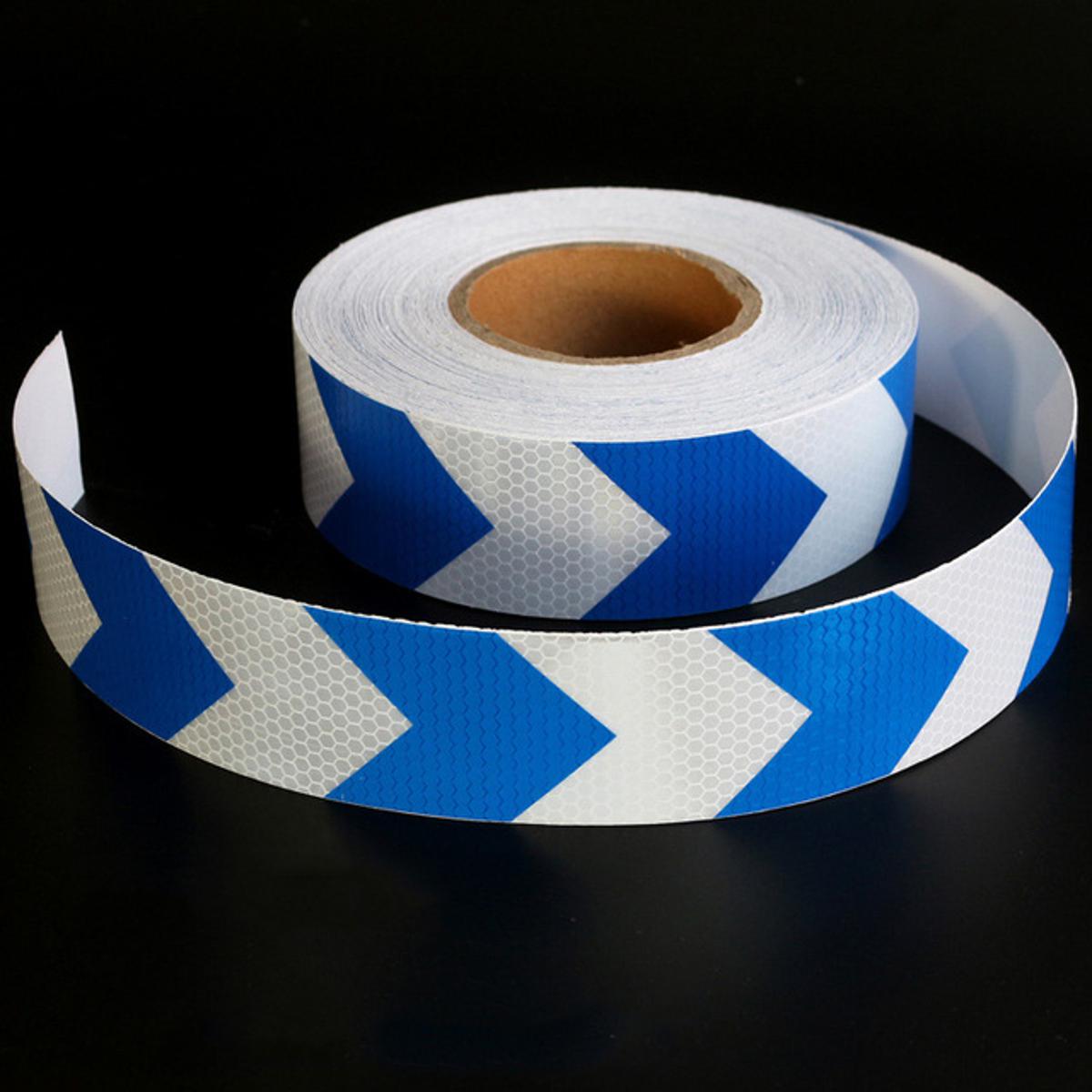 Picture of 2"X 24" inch Glue Tape Sticker For Safety Warning. Use Motorcycle, Car, - Blue  white