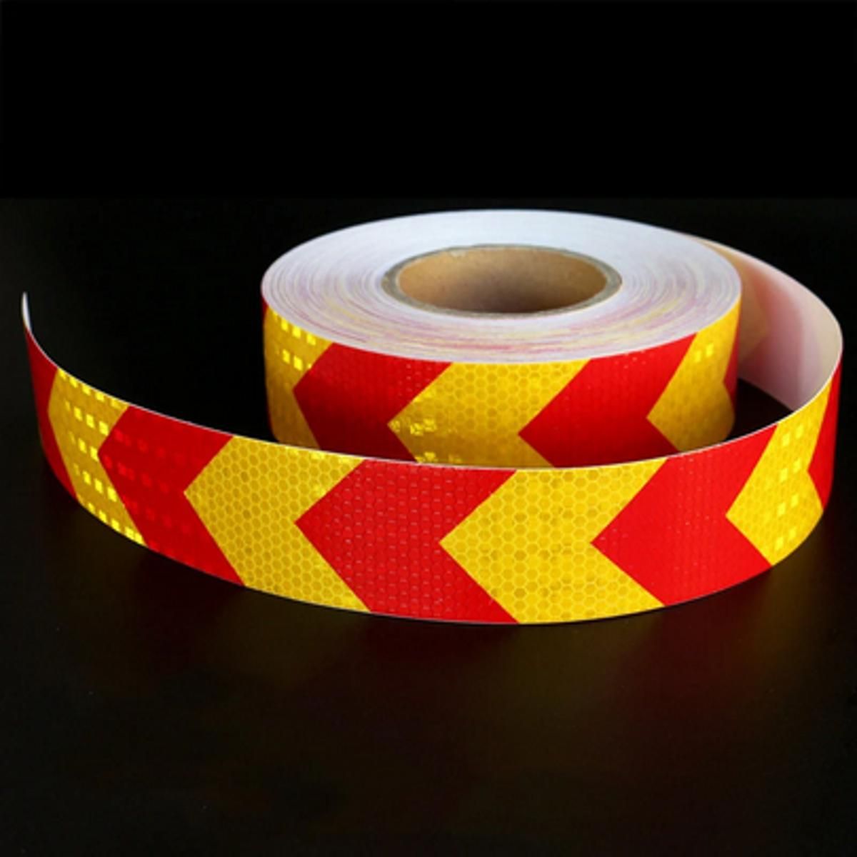 Picture of 2"X 24" inch Glue Tape Sticker For Safety Warning. Use Motorcycle, Car, - Red Yellow