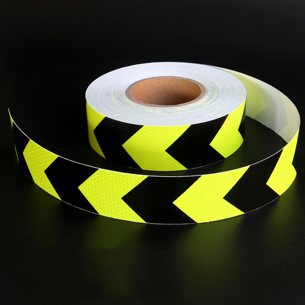 Picture of 2"X 24" inch Glue Tape Sticker For Safety Warning. Use Motorcycle, Car, - Black Yellow