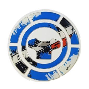 Picture of 3D Carbon fiber Motorcycle Fuel Tank-Lock Pad Sticker For Gixxer SF- Blue