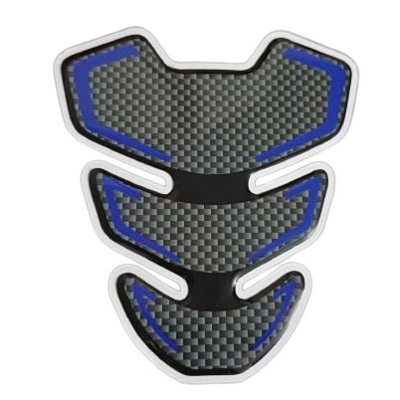 Picture of 3D Mini Tank Pad Sticker for motorcycle. Blue