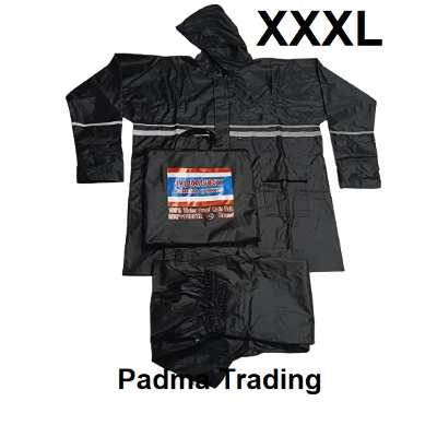 Picture of Raincoat XXXL or 3XL High quality Rain coat  with Trousers- Black