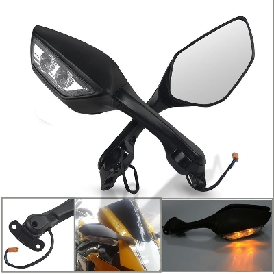 Picture of LED Turn Lights Side Mirrors Indicator Rearview Mirror or Looking Glass for Motorcycle