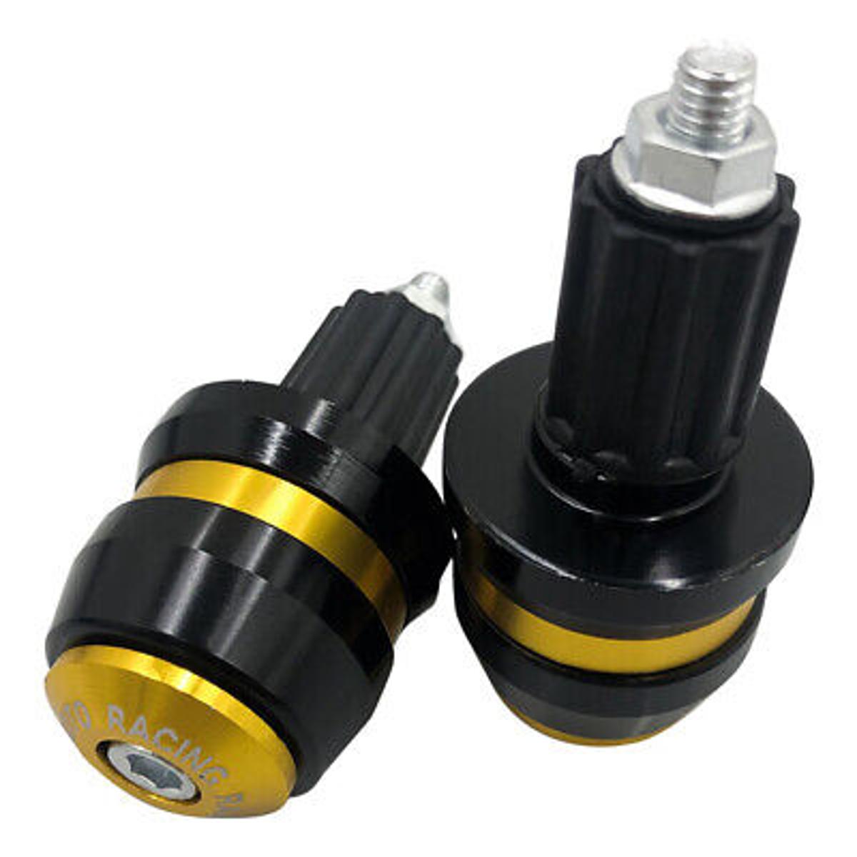 Picture of Universal Motorcycle 7/8" Handle Bar Grips End Slider Cap or gutli - Black & Gold