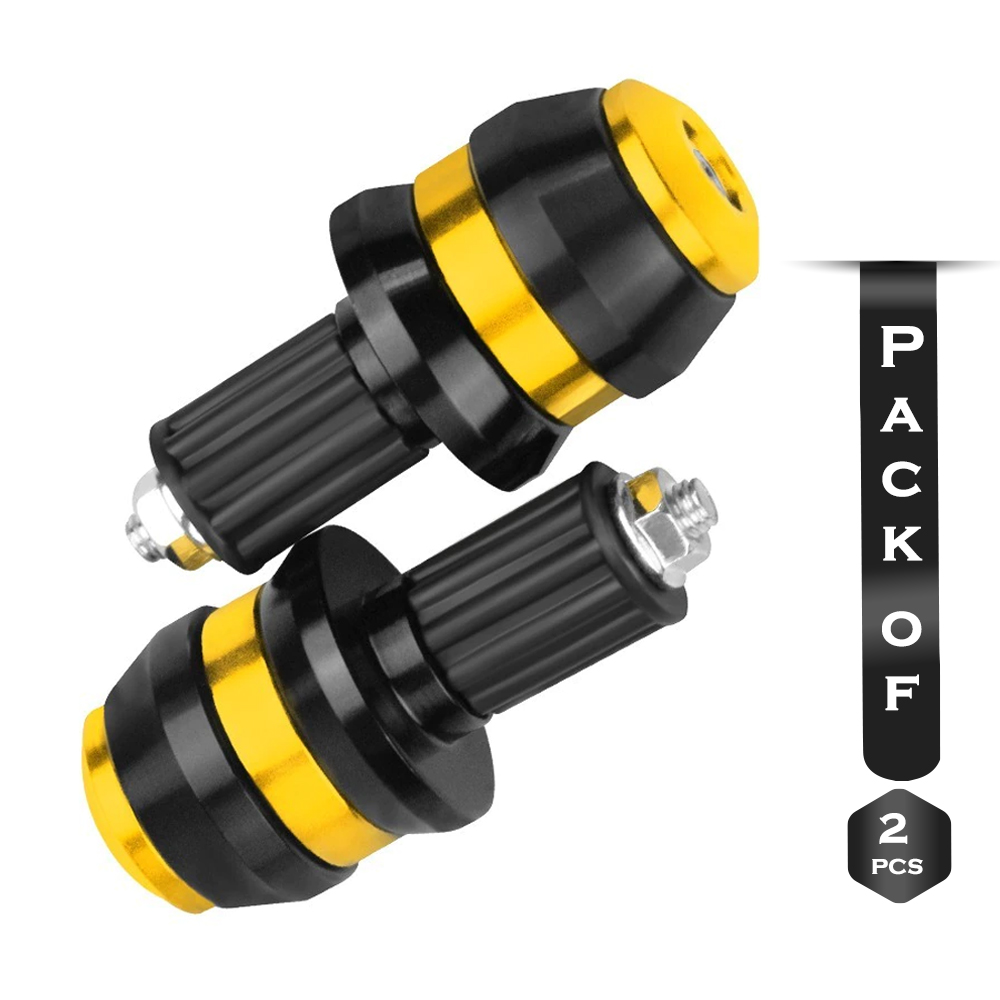 Picture of Universal Motorcycle 7/8" Handle Bar Grips End Slider Cap or gutli - Black & Gold