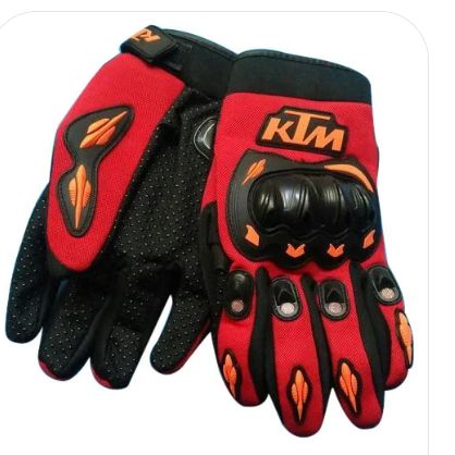 Picture of Motorcycle  full finger Hand Gloves For Biker  KTM red  - Hand Gloves For Bike