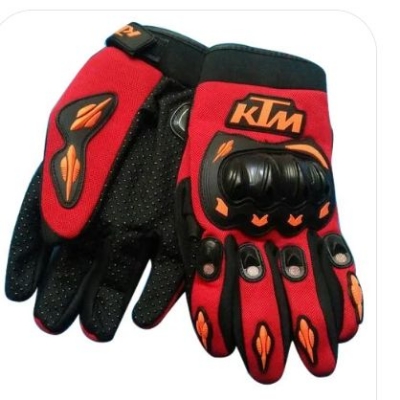 Picture of Motorcycle  full finger Hand Gloves For Biker  KTM red  - Hand Gloves For Bike