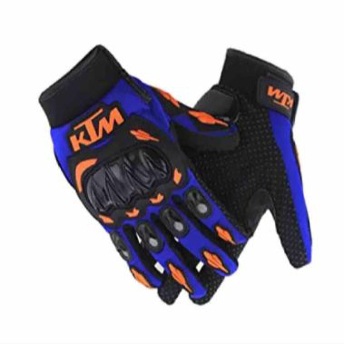 Picture of Motorcycle  full finger  Hand Gloves For Biker Ktm blue - Hand Gloves For Bike