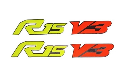 Picture of 2 Pis Logo sticker for motorcycle R15 V3 or decoration sticker Yamaha V3- Red-Yelow