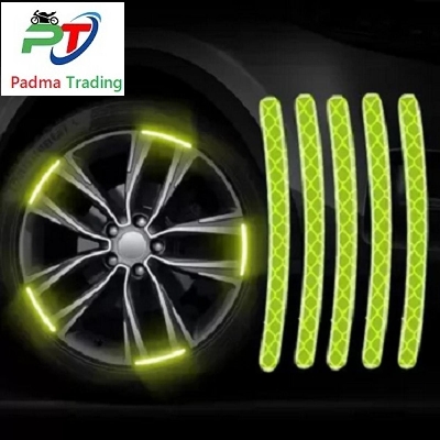 Picture of 20 pcs Wheel Hub Ring Strong Reflective Stripe Stickers for Car Motorcycle Wheels Rim Cycling Bicycle Night Safety Decal Decoration for Car Universal  ( Gold)