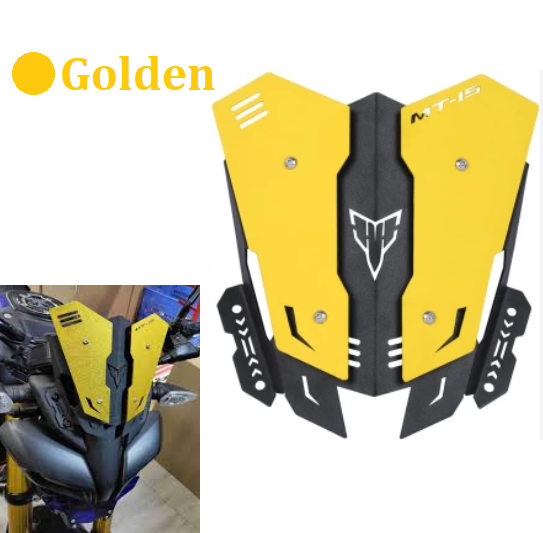 Picture of Yamaha Mt-15 headlight windshield metal crown or CNC aluminum crown for mt15 bike-Golden