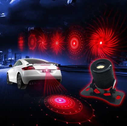 Picture of 6 Patterns   anti-collision rear tail fog laser warning safety  light for car or Bike -Red