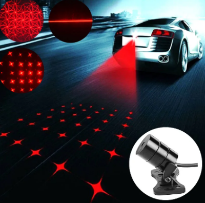 Picture of 6 Patterns   anti-collision rear tail fog laser warning safety  light for car or Bike -Red