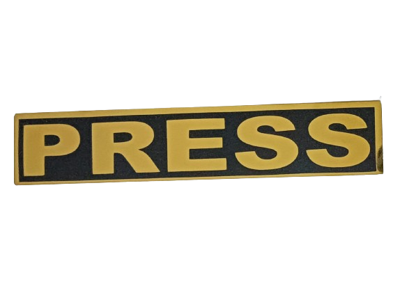 Picture of Metal Front Name Plate Press for Motorcycle. Gold