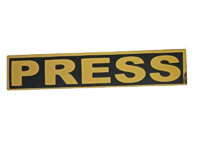 Picture of Metal Front Name Plate Press for Motorcycle. Gold