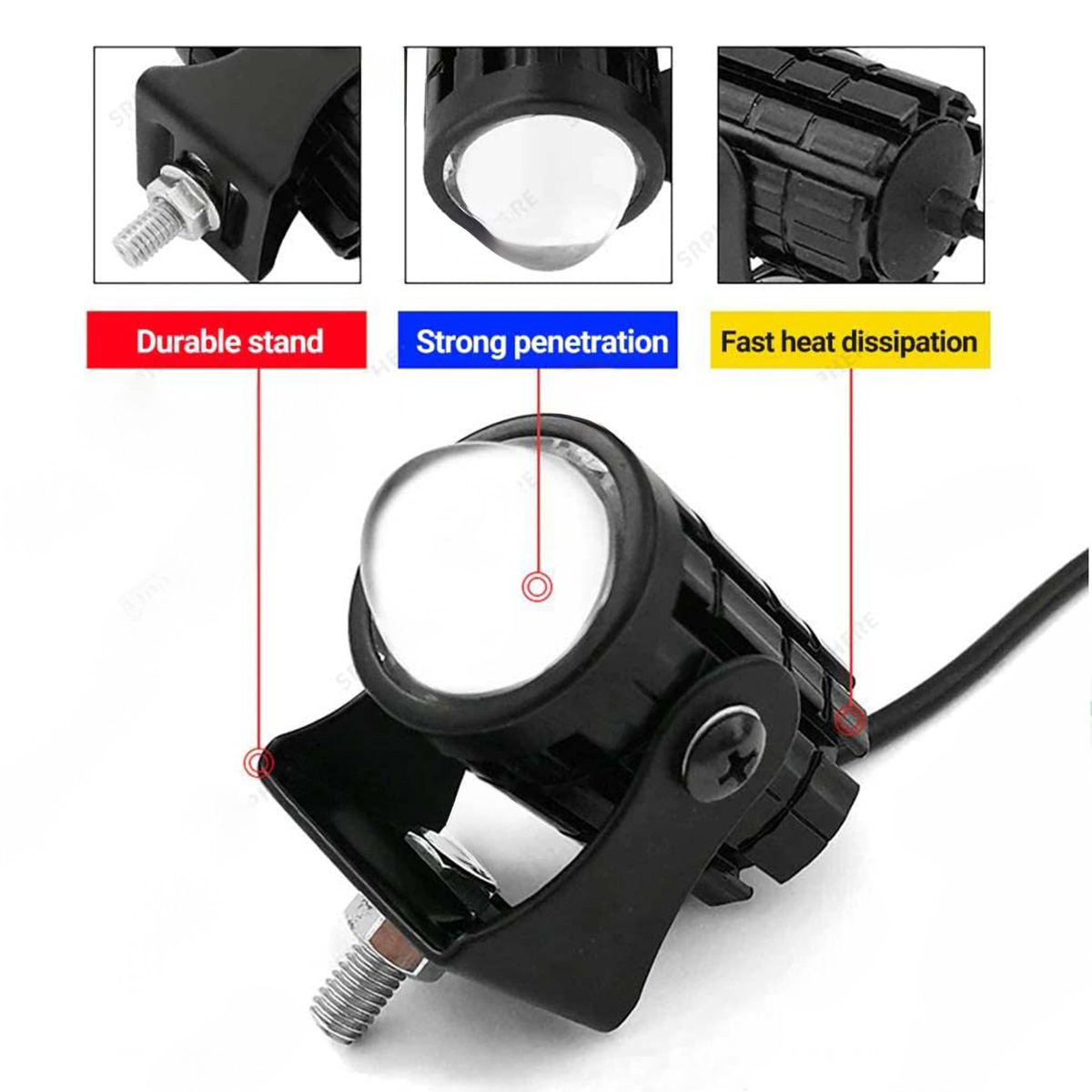 Picture of Bike or car mini driving fog light 2 colour white & yellow  1pcs