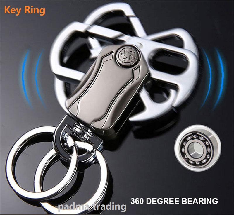 Picture of The New Multi functional key chain or key Ring Holder fingertip spinner with bottle open metal key ring small gift car pendant- Silver