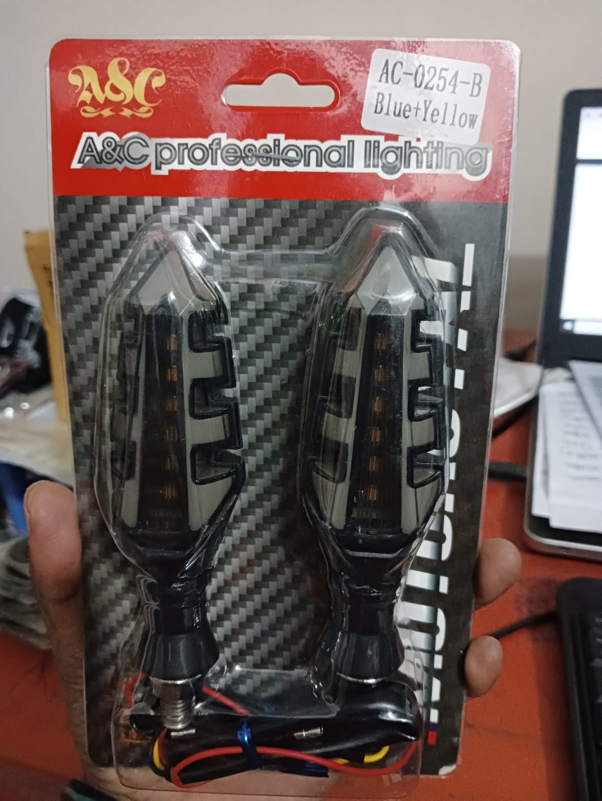 Picture of A&C Professional Indicator Light for Motorcycle- Blue + YelLow