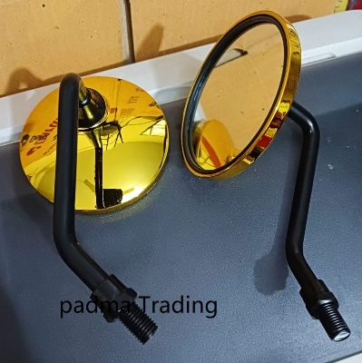 Picture of Universal Looking glass for Motorcycle. Chapa uk looking glass - Golden