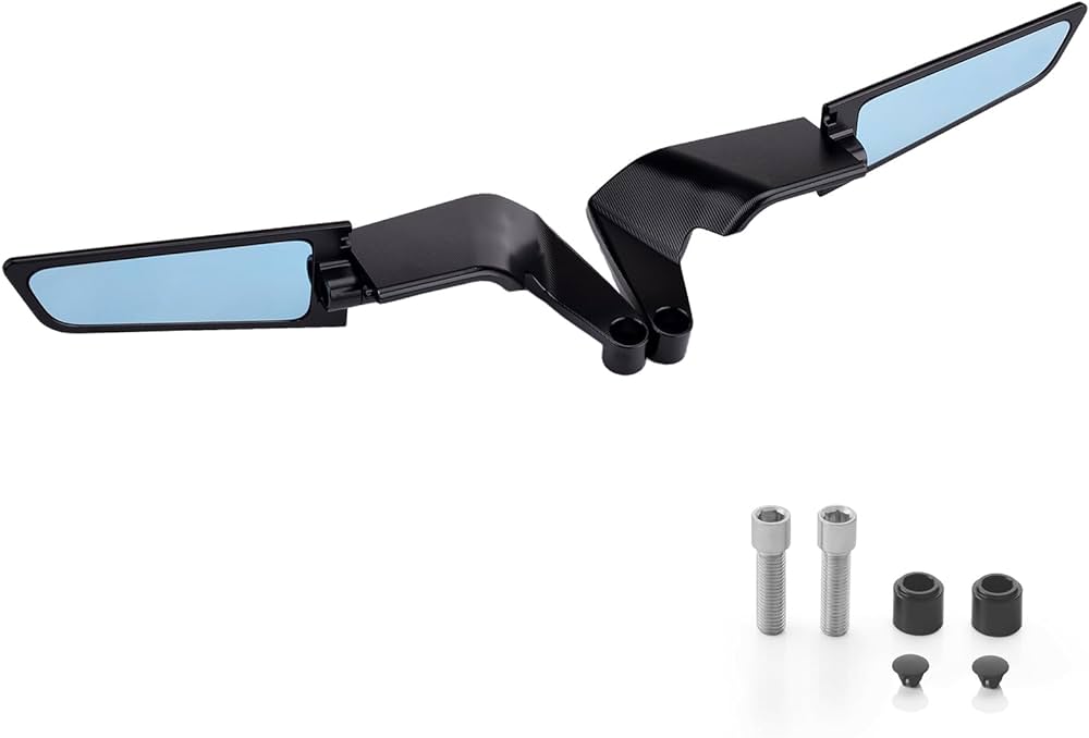 Picture of Looking Glass. Motorcycle Rearview Mirrors Wind Wing Adjustable Rotating Side Mirror Winglet Compatible