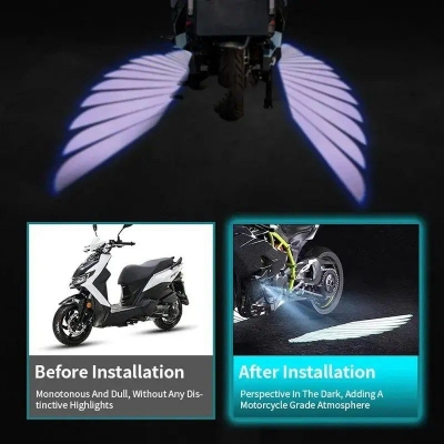Picture of Motorcycle LED Lamps Welcome Door Courtesy Light With Projector Angels Wing Led Carpet Underglow For Car Motorcycle Light