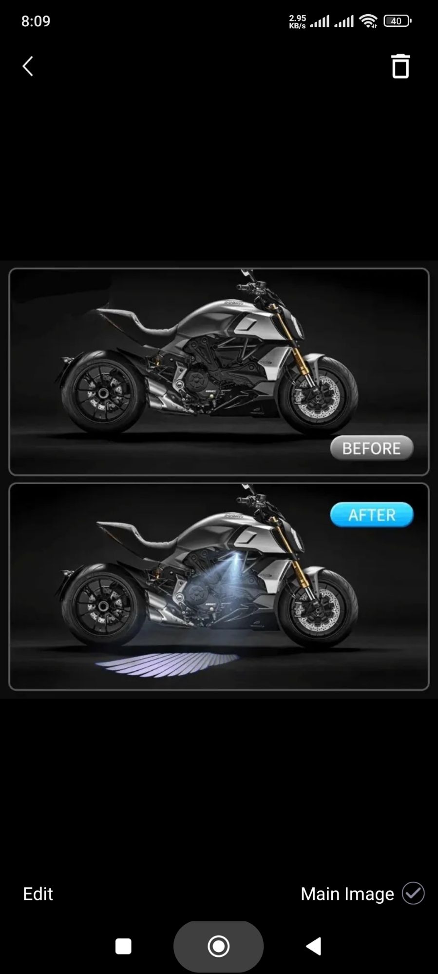 Picture of Motorcycle LED Lamps Welcome Door Courtesy Light With Projector Angels Wing Led Carpet Underglow For Car Motorcycle Light