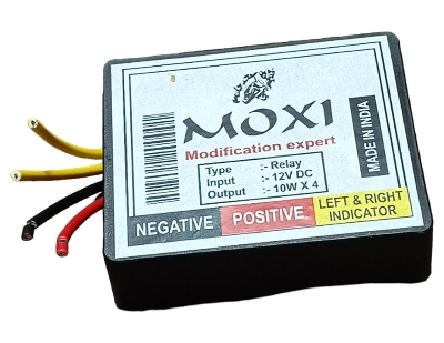 Picture of Moxi Relay Motorcycle Hazard Flasher 16 Different Pattern Flasher Relay for LED & Bulb Indicators 4 Cables