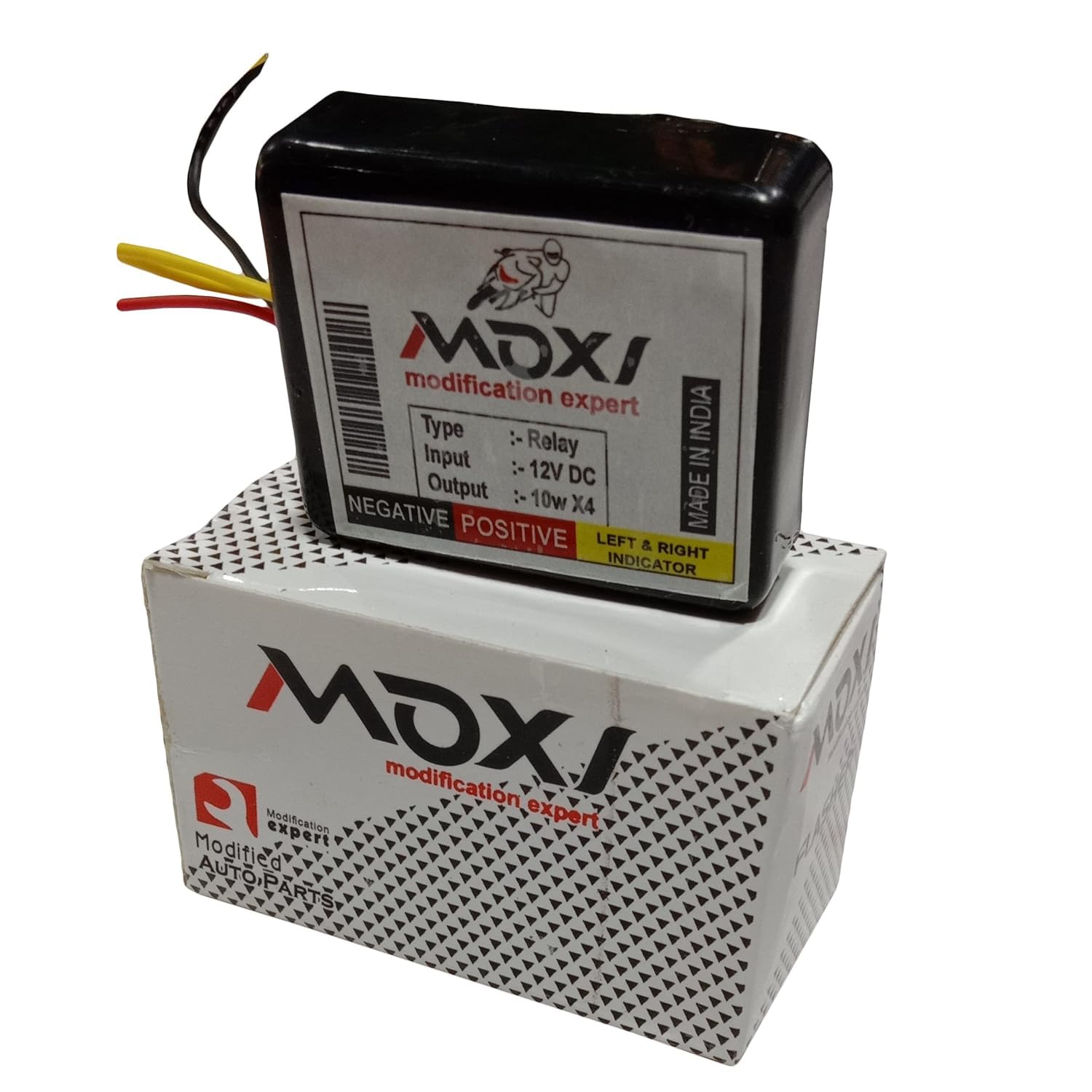 Picture of Moxi Relay Motorcycle Hazard Flasher 16 Different Pattern Flasher Relay for LED & Bulb Indicators 4 Cables