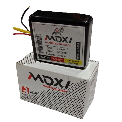 Picture of Moxi Relay Motorcycle Hazard Flasher 16 Different Pattern Flasher Relay for LED & Bulb Indicators 4 Cables
