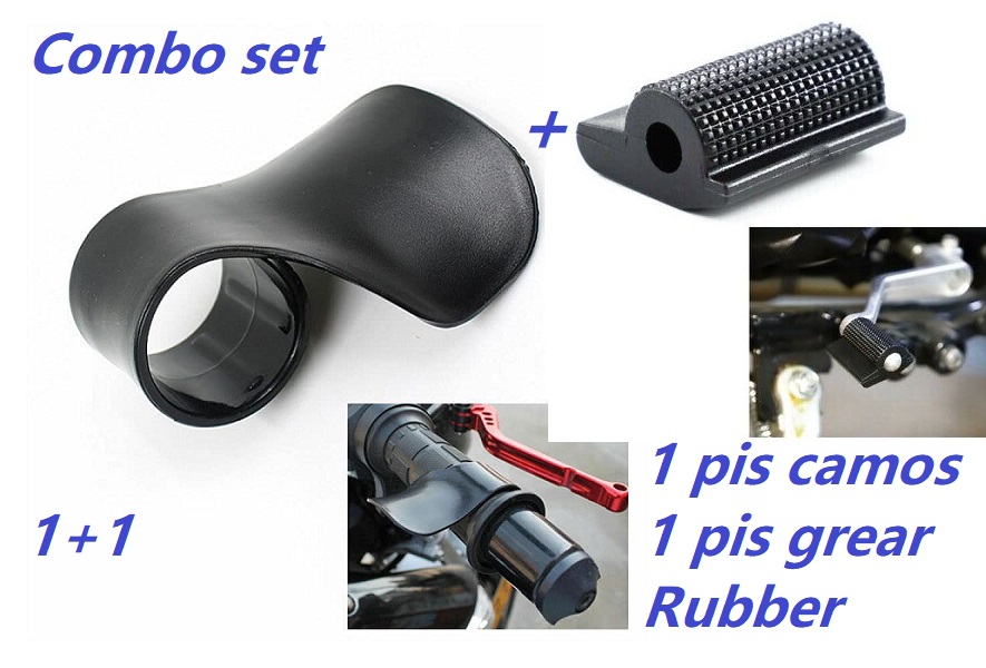 Picture of Combo set Universal Shift Gear Anti-skid Lever Pedal Rubber Cover Shoe Protector and  Throttle clamp aids Grip Control for Motorcycle 2 Pis