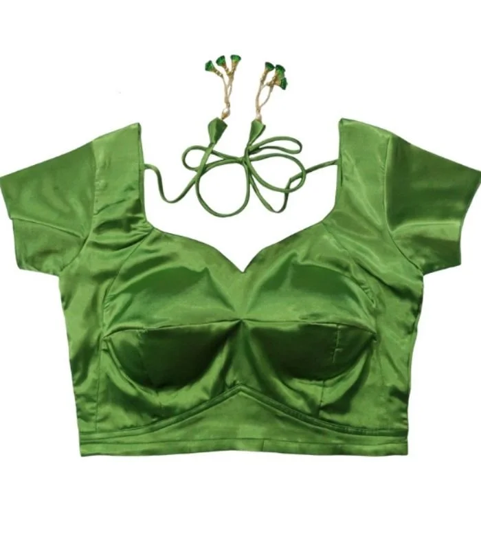 Picture of Parrot Color Semi Backless Blouse For Women