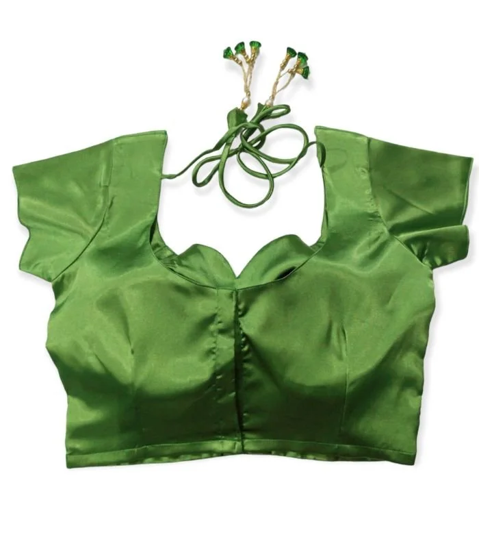 Picture of Parrot Color Semi Backless Blouse For Women