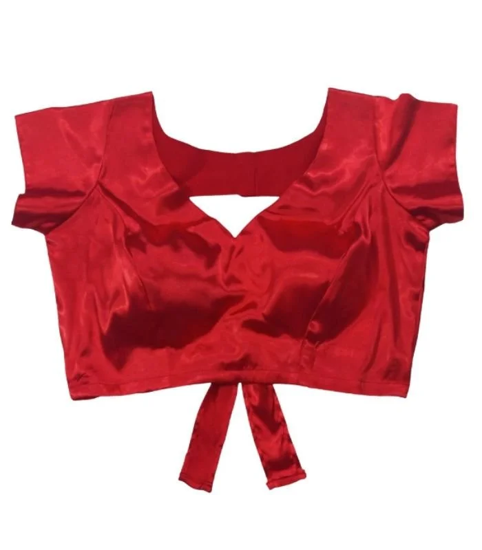 Picture of Red Color Backless Blouse For Women