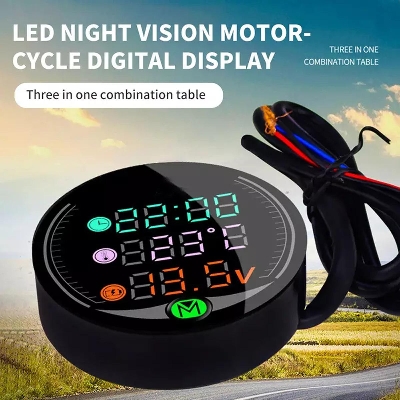 Picture of Motorcycle LED Voltage Meter Clock - multimeter